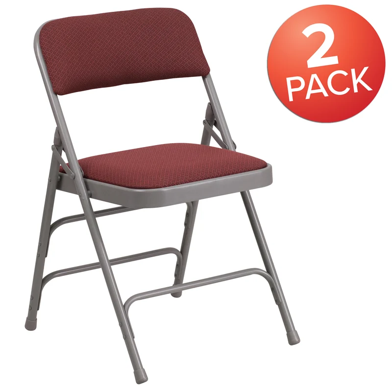 2 Pack Home & Office Party Events Fabric Padded Metal Folding Chair
