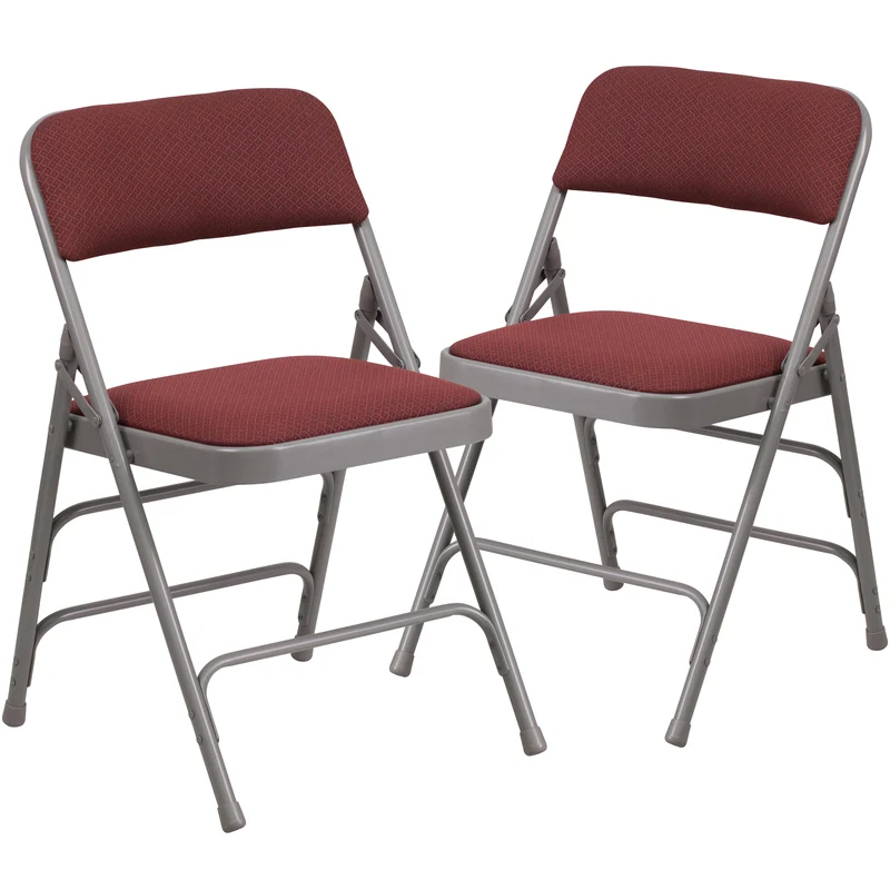 2 Pack Home & Office Party Events Fabric Padded Metal Folding Chair
