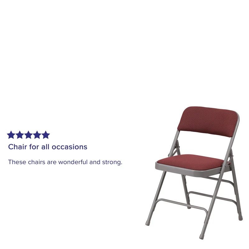 2 Pack Home & Office Party Events Fabric Padded Metal Folding Chair