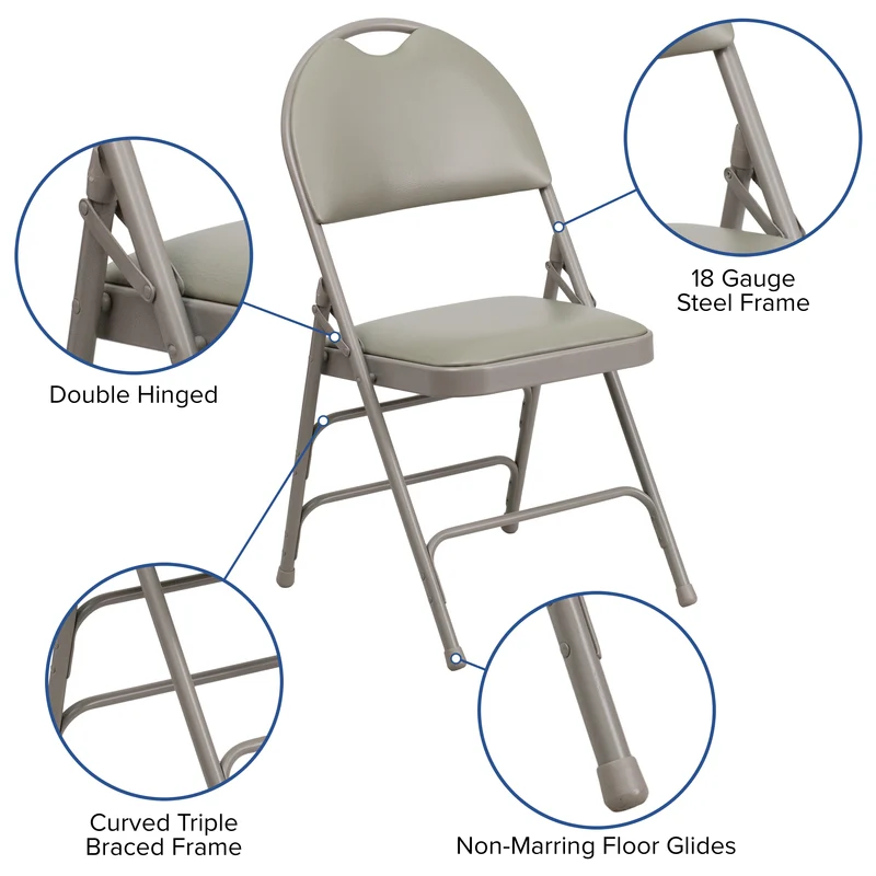 2 Pack Home & Office Easy-Carry Party Events Padded Folding Chair