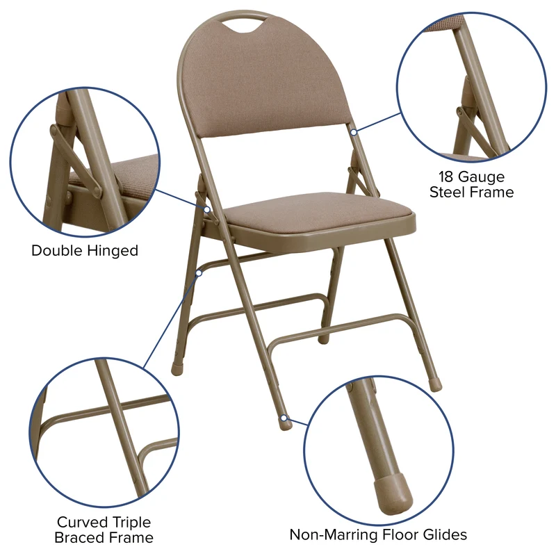 2 Pack Home & Office Easy-Carry Party Events Padded Folding Chair