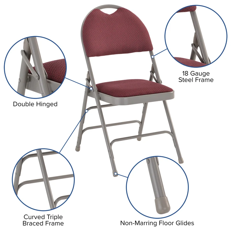 2 Pack Home & Office Easy-Carry Party Events Padded Folding Chair