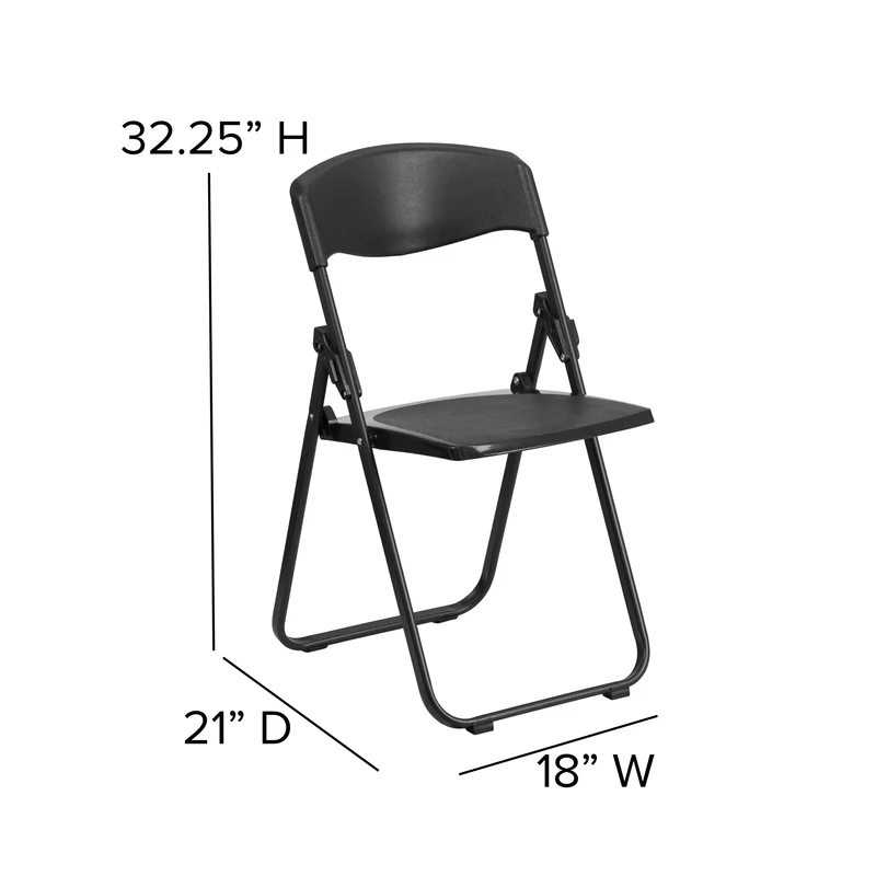 2 Pack Commercial Event Plastic Folding Chair with Ganging Brackets