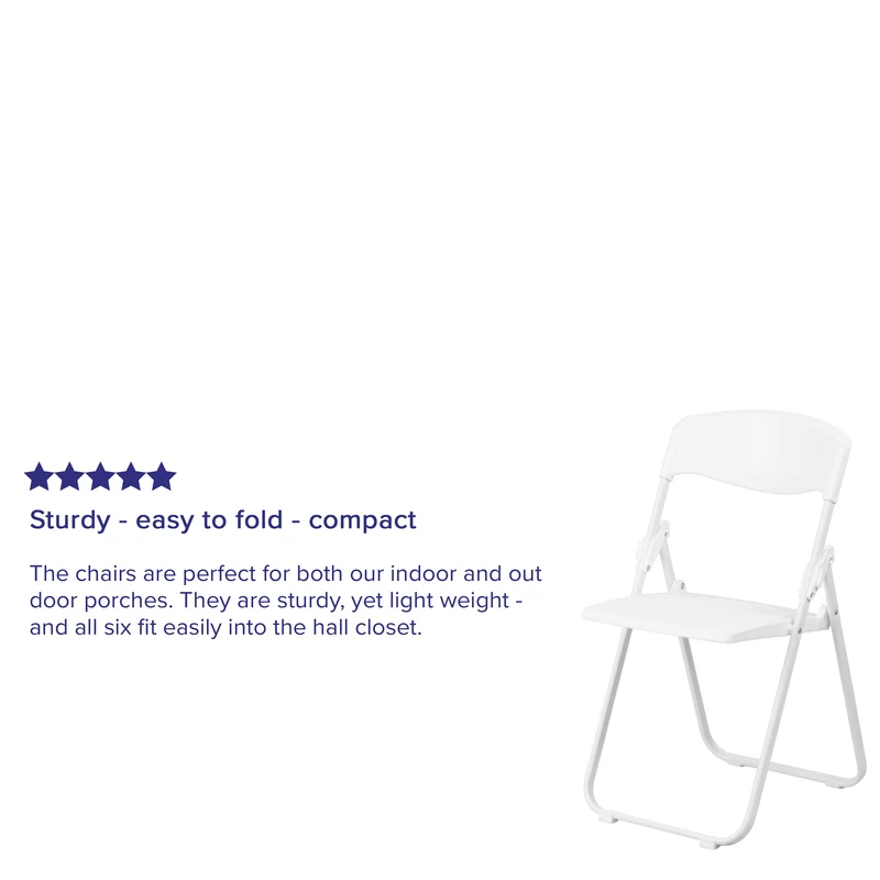 2 Pack Commercial Event Plastic Folding Chair with Ganging Brackets