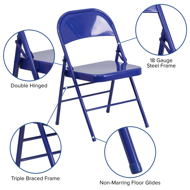 2 Pack Home & Office Colorful Metal Folding Chair Teen and Event Seating