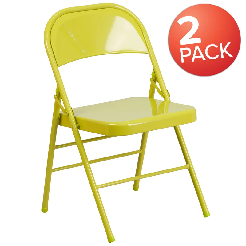 2 Pack Home & Office Colorful Metal Folding Chair Teen and Event Seating