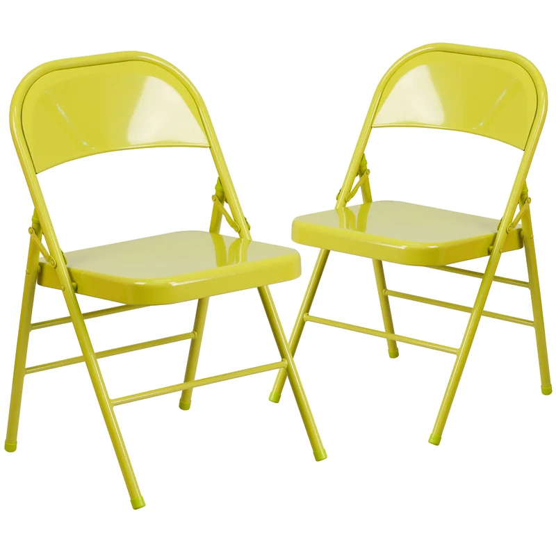 2 Pack Home & Office Colorful Metal Folding Chair Teen and Event Seating