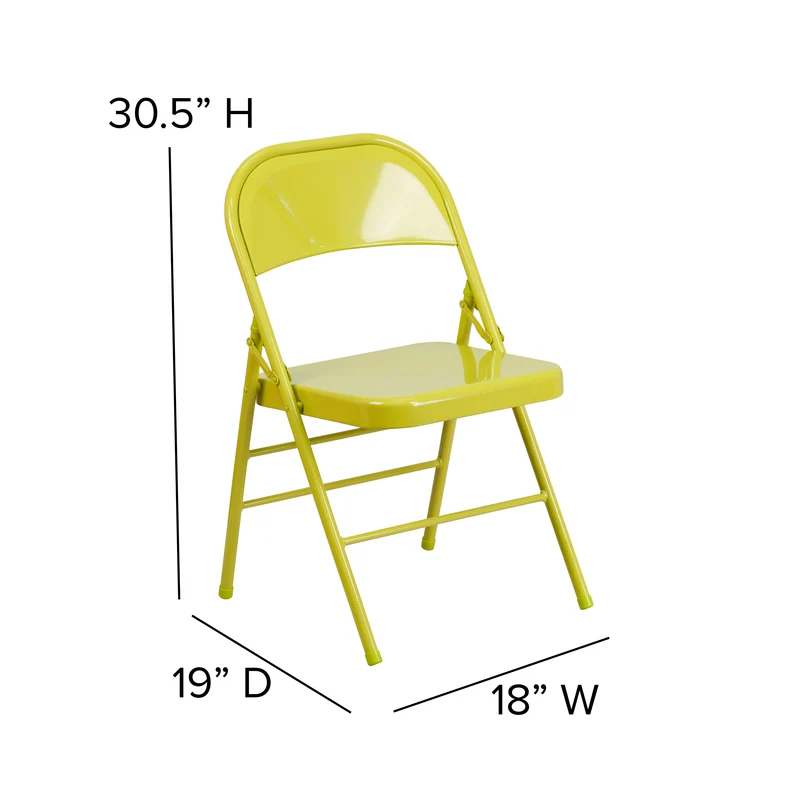 2 Pack Home & Office Colorful Metal Folding Chair Teen and Event Seating