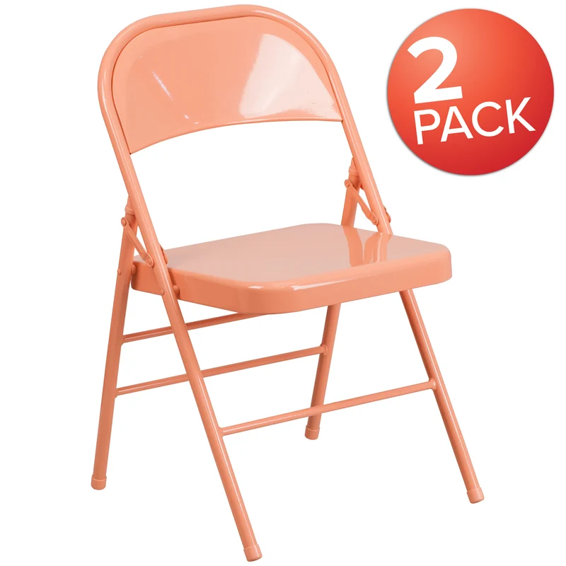 2 Pack Home & Office Colorful Metal Folding Chair Teen and Event Seating