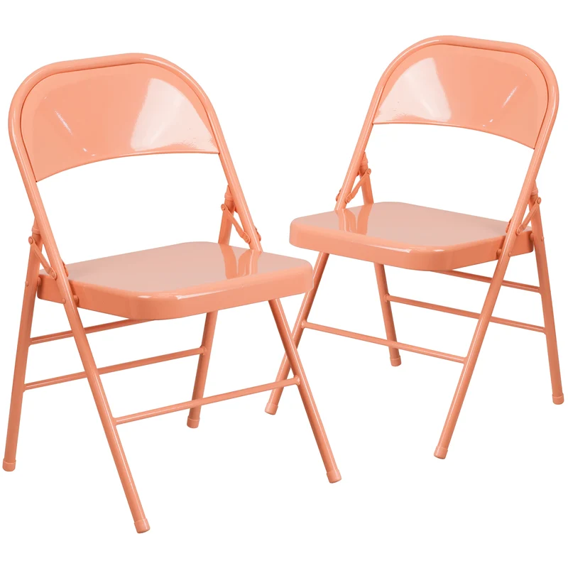 2 Pack Home & Office Colorful Metal Folding Chair Teen and Event Seating
