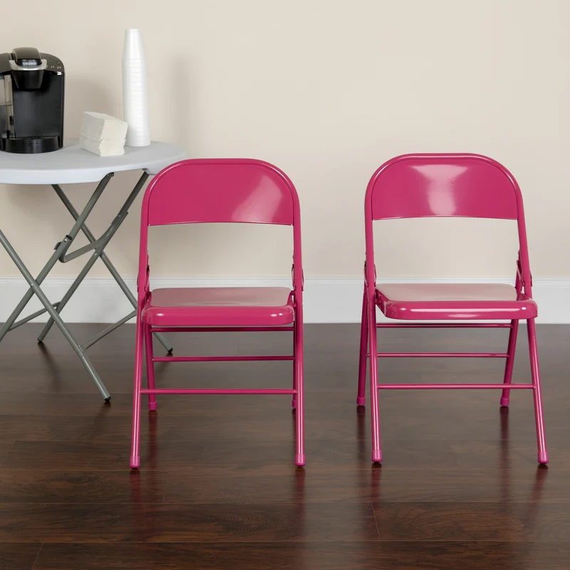 2 Pack Home & Office Colorful Metal Folding Chair Teen and Event Seating
