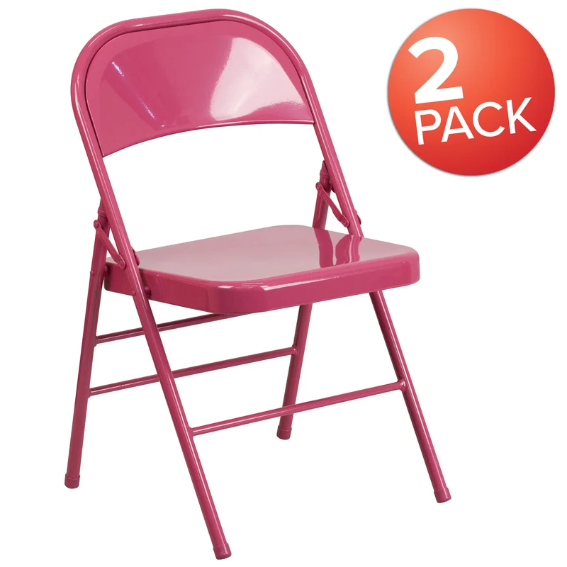 2 Pack Home & Office Colorful Metal Folding Chair Teen and Event Seating