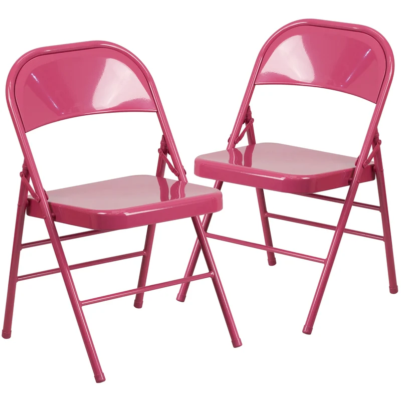 2 Pack Home & Office Colorful Metal Folding Chair Teen and Event Seating
