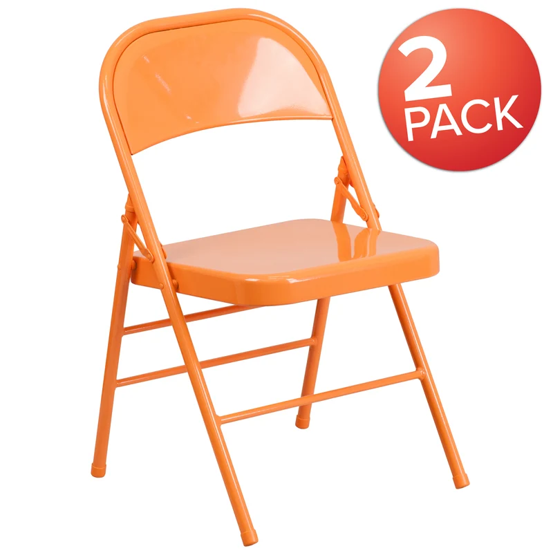 2 Pack Home & Office Colorful Metal Folding Chair Teen and Event Seating
