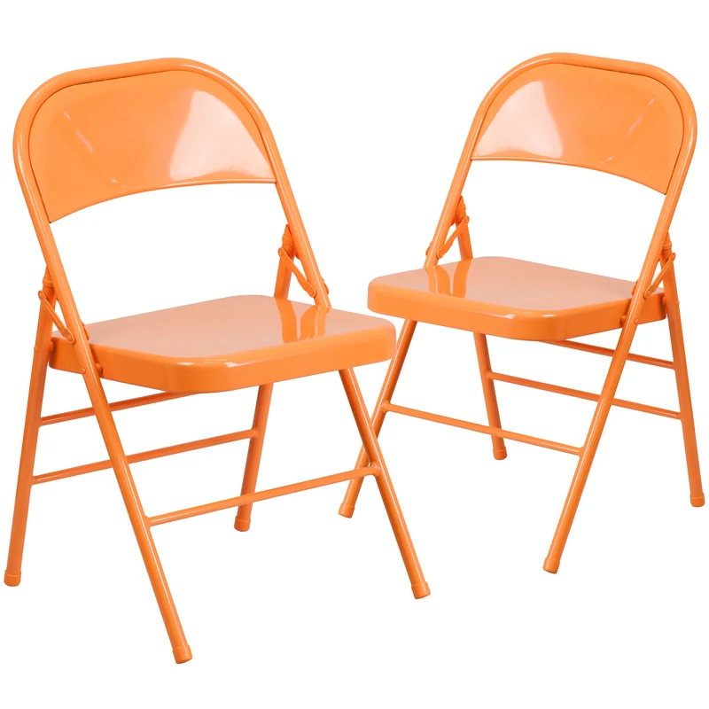 2 Pack Home & Office Colorful Metal Folding Chair Teen and Event Seating