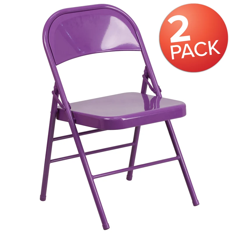 2 Pack Home & Office Colorful Metal Folding Chair Teen and Event Seating
