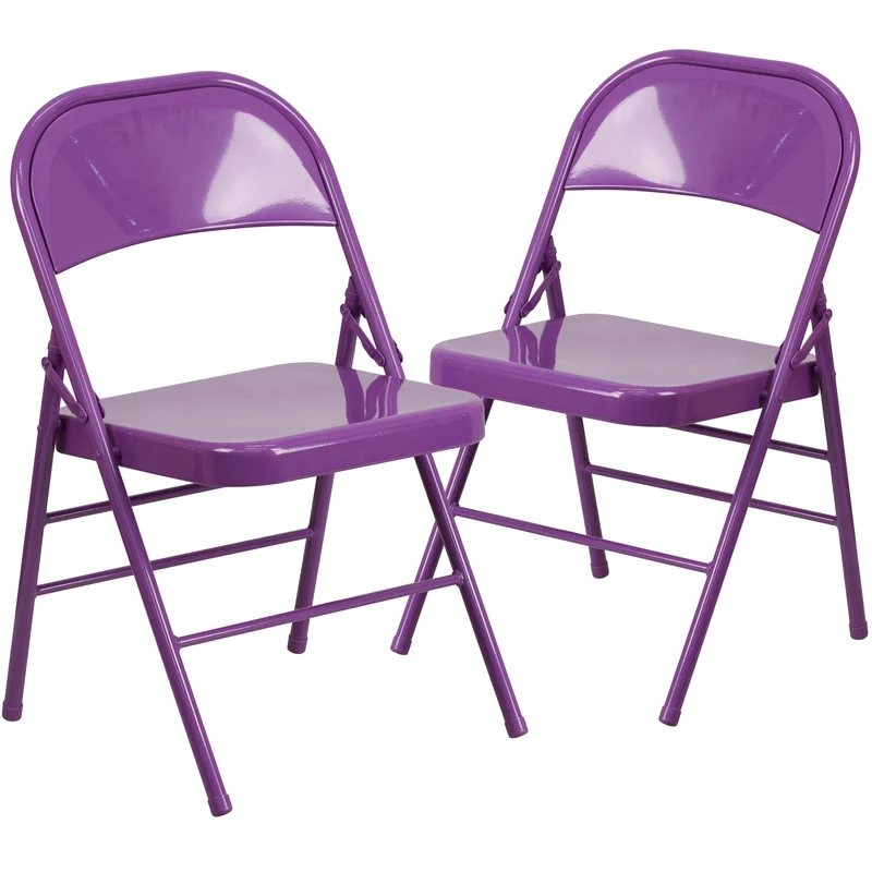 2 Pack Home & Office Colorful Metal Folding Chair Teen and Event Seating
