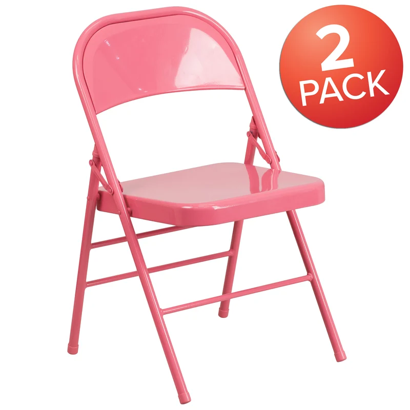 2 Pack Home & Office Colorful Metal Folding Chair Teen and Event Seating
