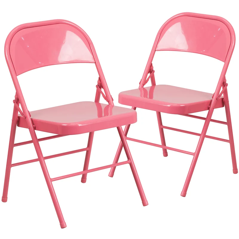 2 Pack Home & Office Colorful Metal Folding Chair Teen and Event Seating