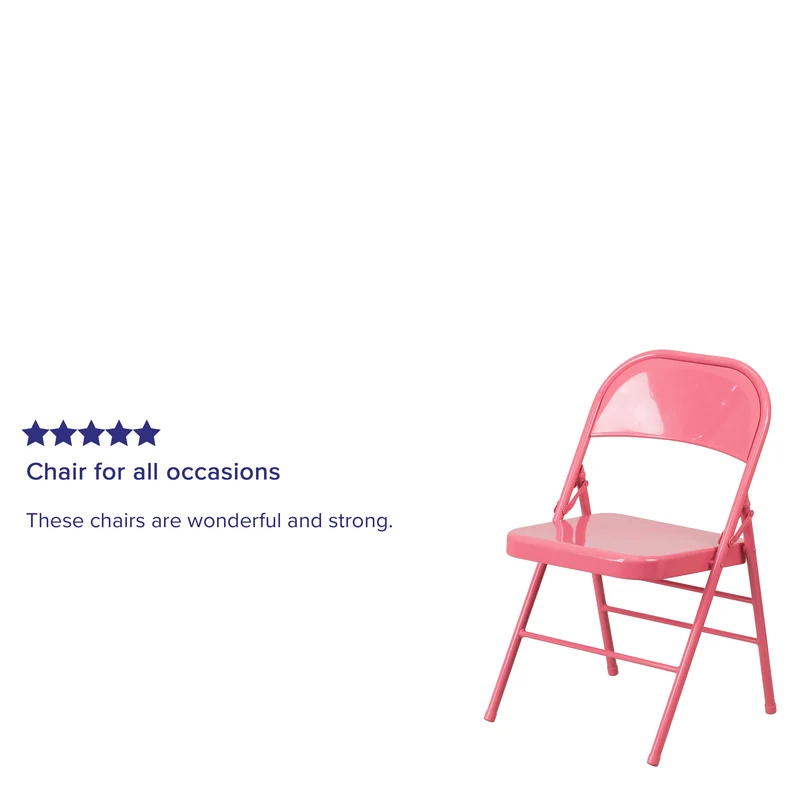 2 Pack Home & Office Colorful Metal Folding Chair Teen and Event Seating