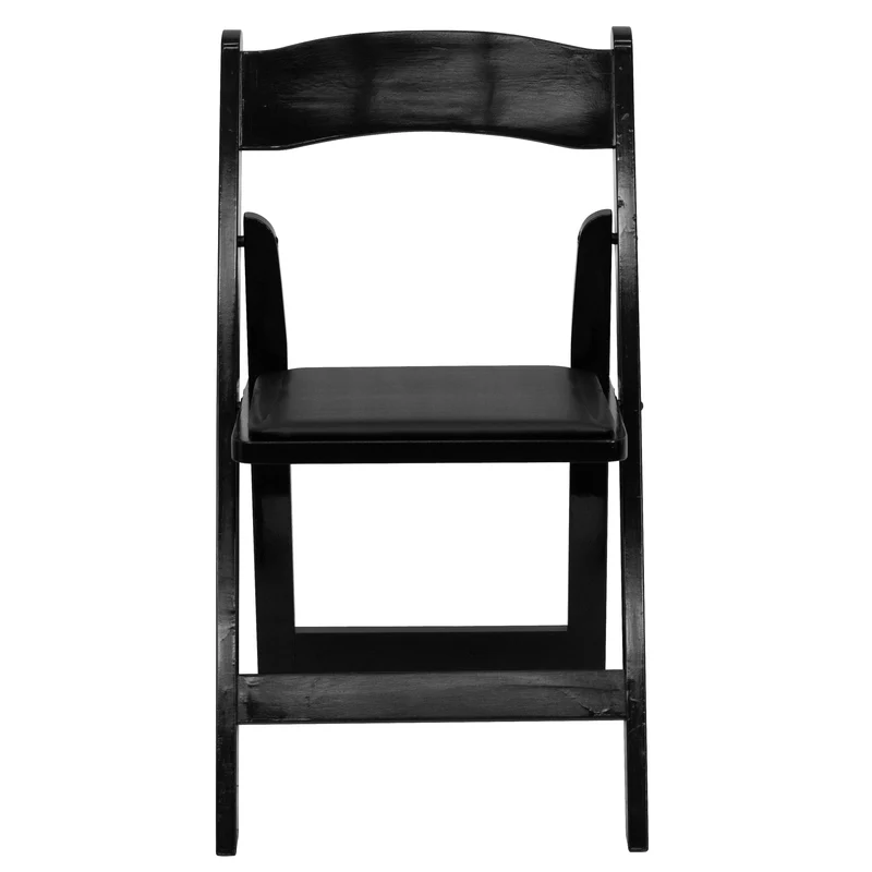 2 Pack Wedding Party Event Wood Folding Chair with Vinyl Padded Seat