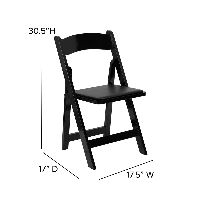 2 Pack Wedding Party Event Wood Folding Chair with Vinyl Padded Seat