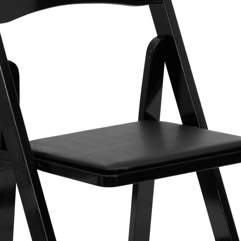 2 Pack Wedding Party Event Wood Folding Chair with Vinyl Padded Seat