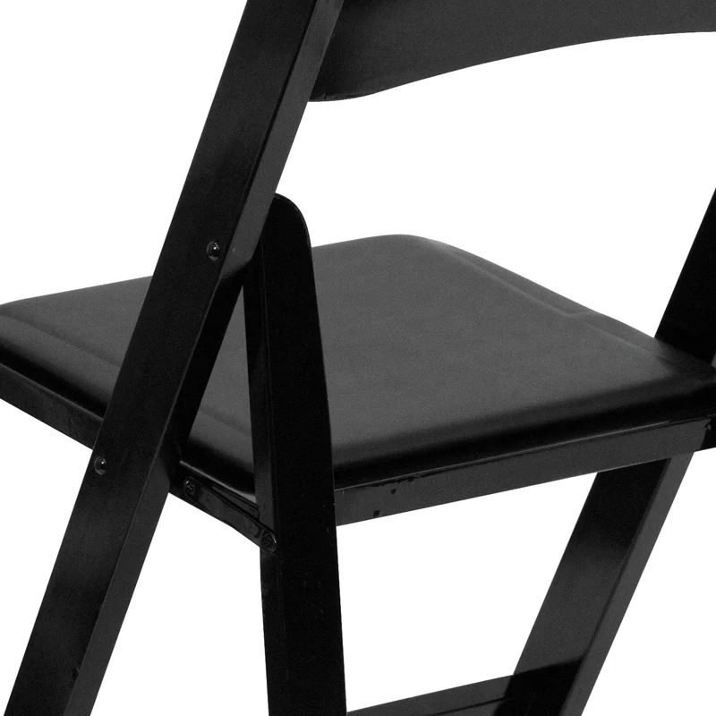2 Pack Wedding Party Event Wood Folding Chair with Vinyl Padded Seat