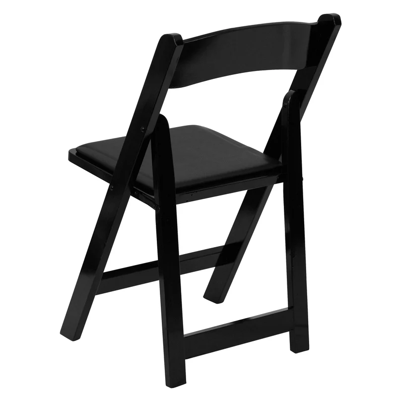 2 Pack Wedding Party Event Wood Folding Chair with Vinyl Padded Seat