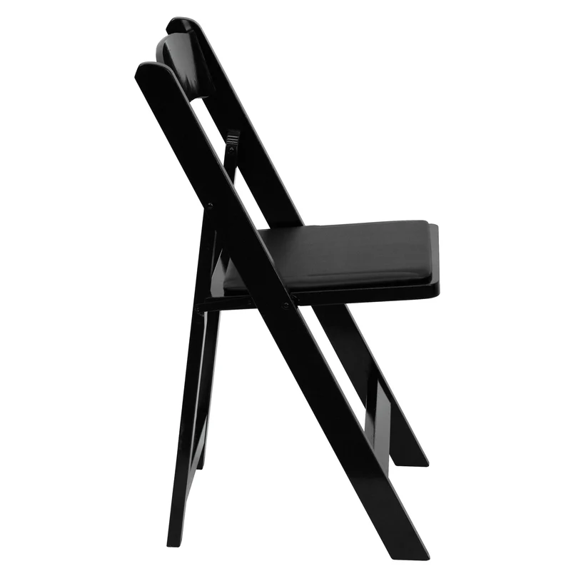 2 Pack Wedding Party Event Wood Folding Chair with Vinyl Padded Seat