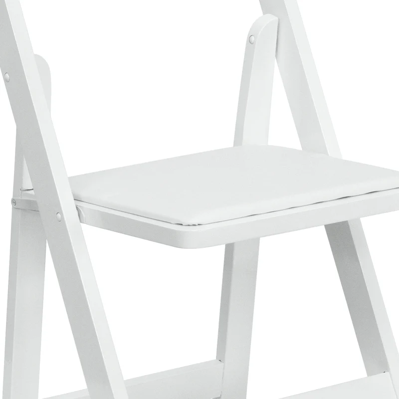 2 Pack Wedding Party Event Wood Folding Chair with Vinyl Padded Seat