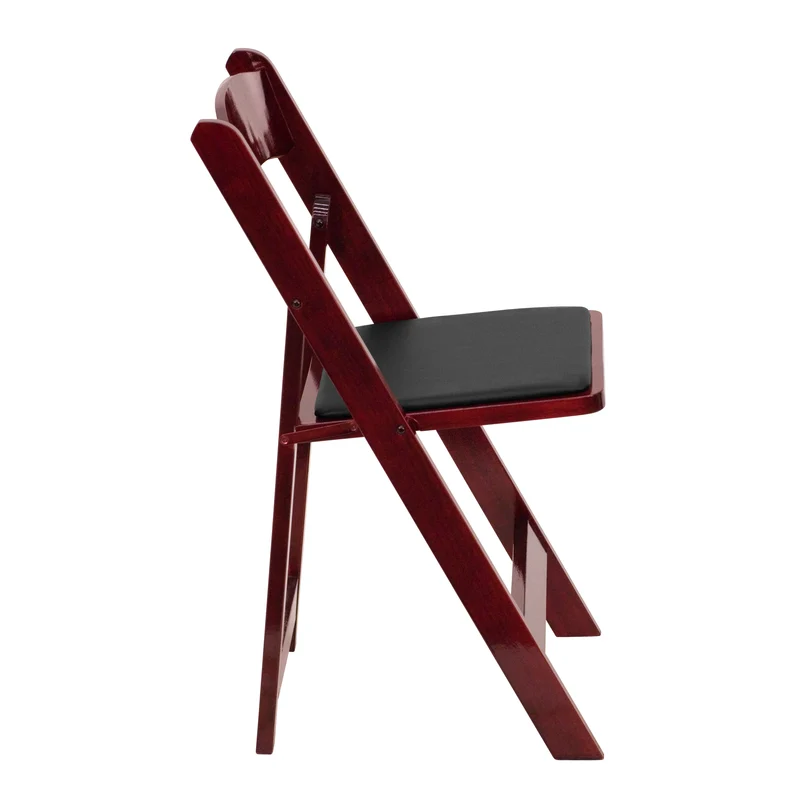 2 Pack Wedding Party Event Wood Folding Chair with Vinyl Padded Seat