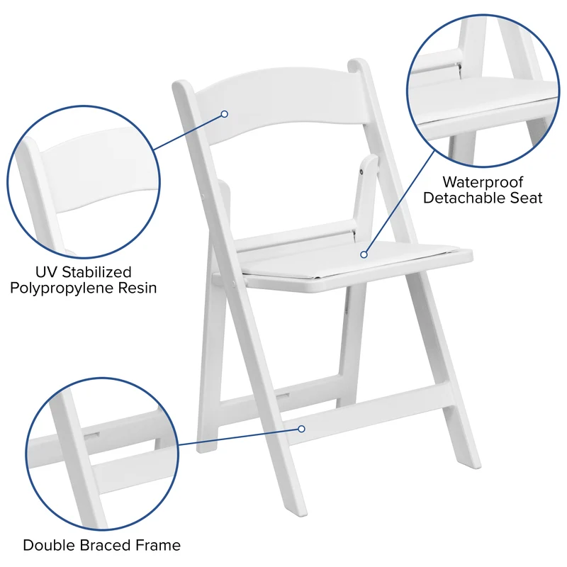 Folding Chair - Resin– 2 Pack 1000LB Weight Capacity Event Chair