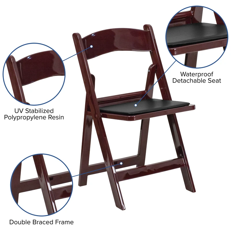 Folding Chair - Resin– 2 Pack 1000LB Weight Capacity Event Chair