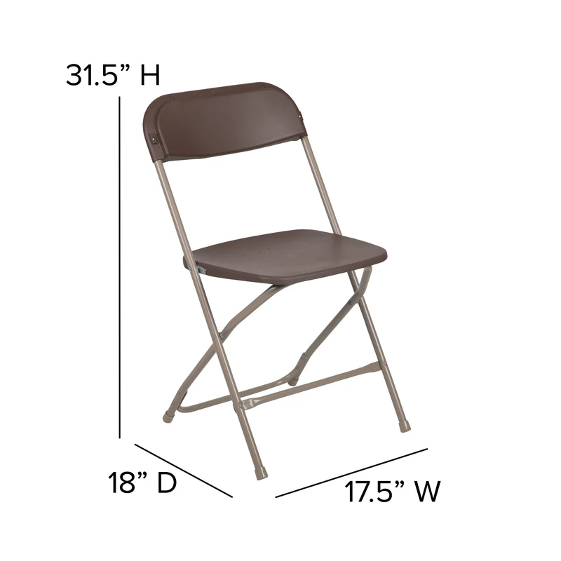 Set of 10 Stackable Folding Plastic Chairs - 650 LB Weight Capacity