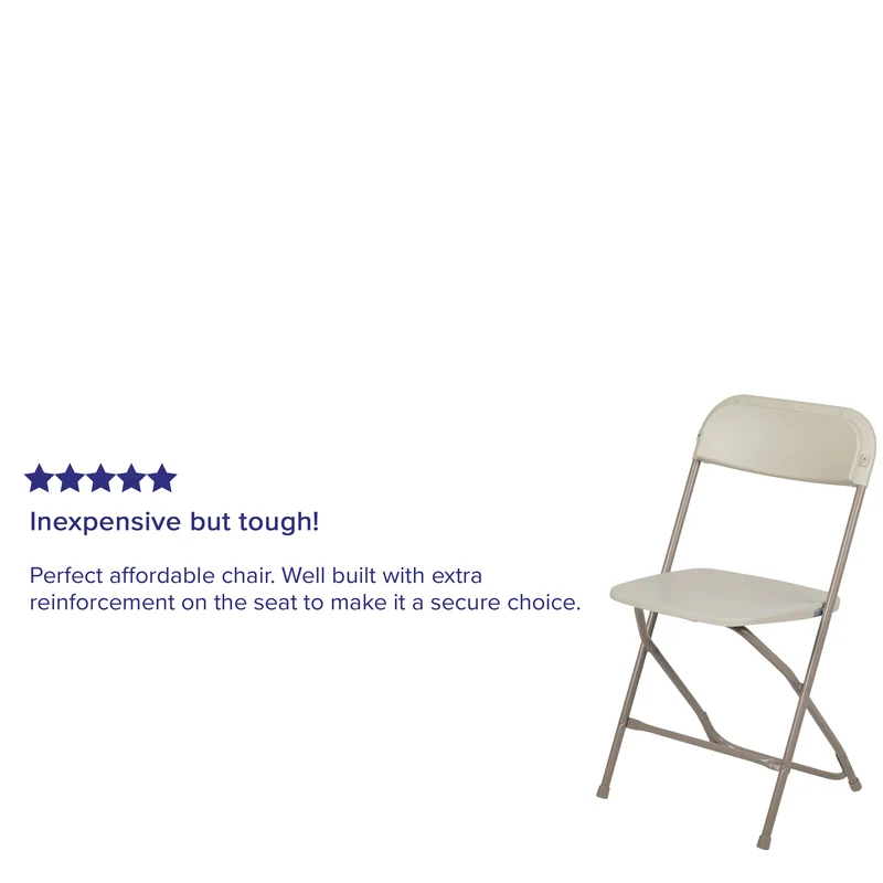 Set of 10 Stackable Folding Plastic Chairs - 650 LB Weight Capacity