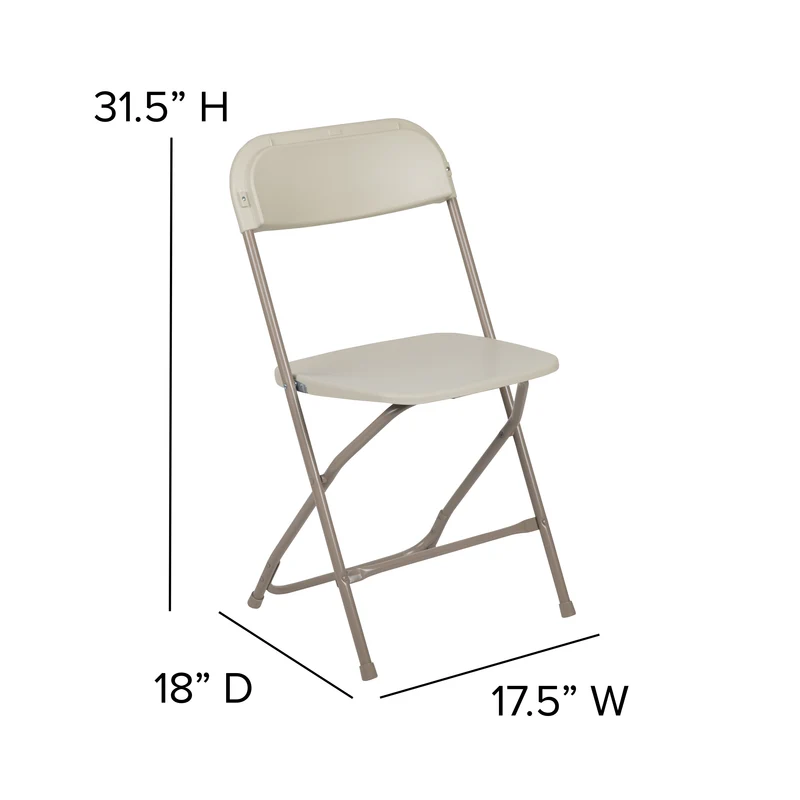 Set of 10 Stackable Folding Plastic Chairs - 650 LB Weight Capacity