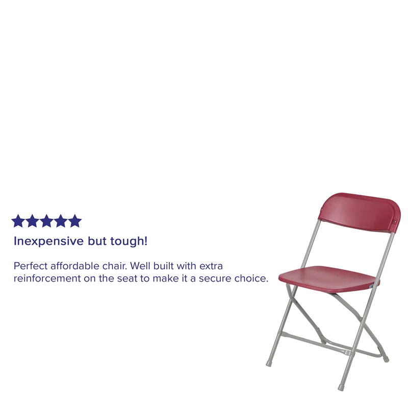 Set of 10 Stackable Folding Plastic Chairs - 650 LB Weight Capacity