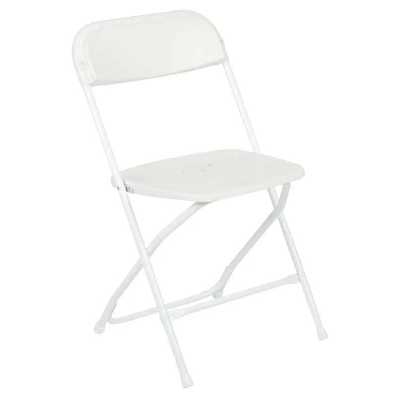 Set of 10 Stackable Folding Plastic Chairs - 650 LB Weight Capacity