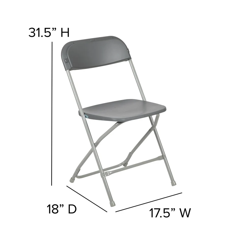 Set of 10 Stackable Folding Plastic Chairs - 650 LB Weight Capacity