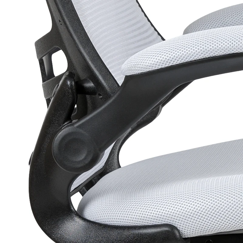 Mid-Back Mesh Ergonomic Drafting Chair with Foot Ring and Flip-Up Arms