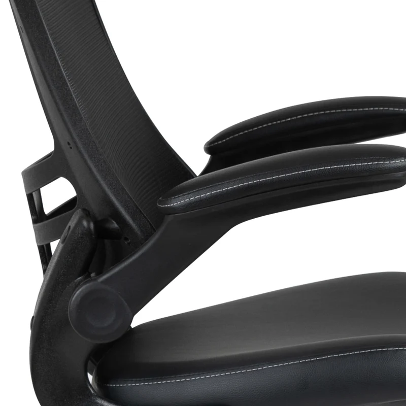 Mid-Back Mesh Ergonomic Drafting Chair with Foot Ring and Flip-Up Arms