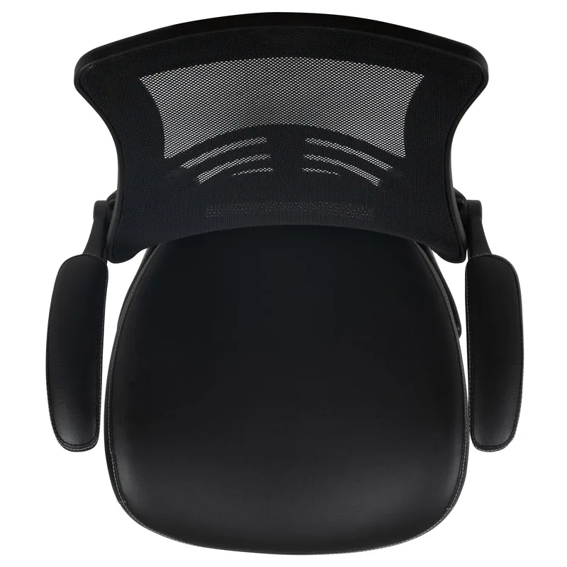 Mid-Back Mesh Ergonomic Drafting Chair with Foot Ring and Flip-Up Arms