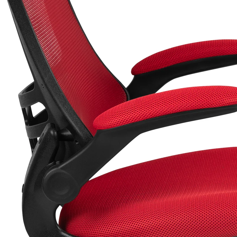 Mid-Back Mesh Ergonomic Drafting Chair with Foot Ring and Flip-Up Arms