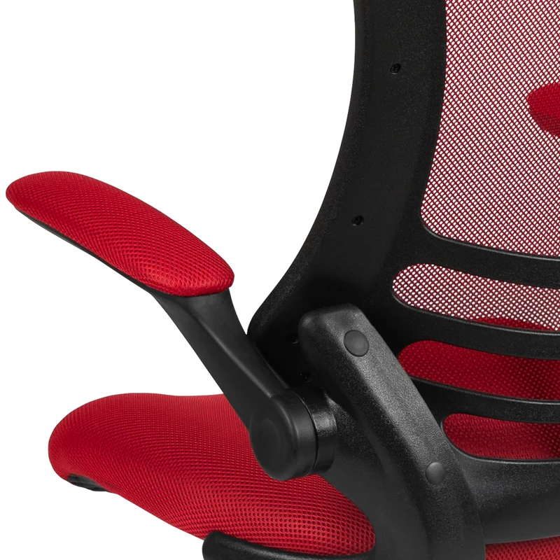 Mid-Back Mesh Ergonomic Drafting Chair with Foot Ring and Flip-Up Arms
