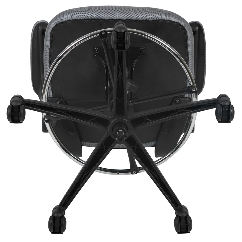 Mid-Back Mesh Ergonomic Drafting Chair with Foot Ring and Flip-Up Arms