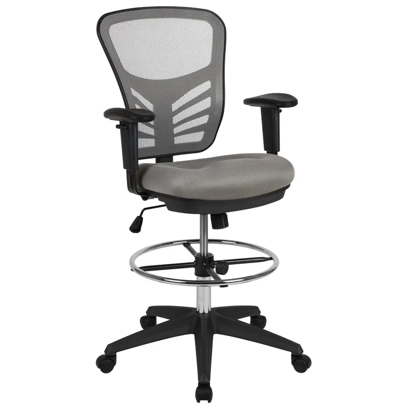 Mid-Back Mesh Adjustable Ergonomic Drafting Chair, Task Chair