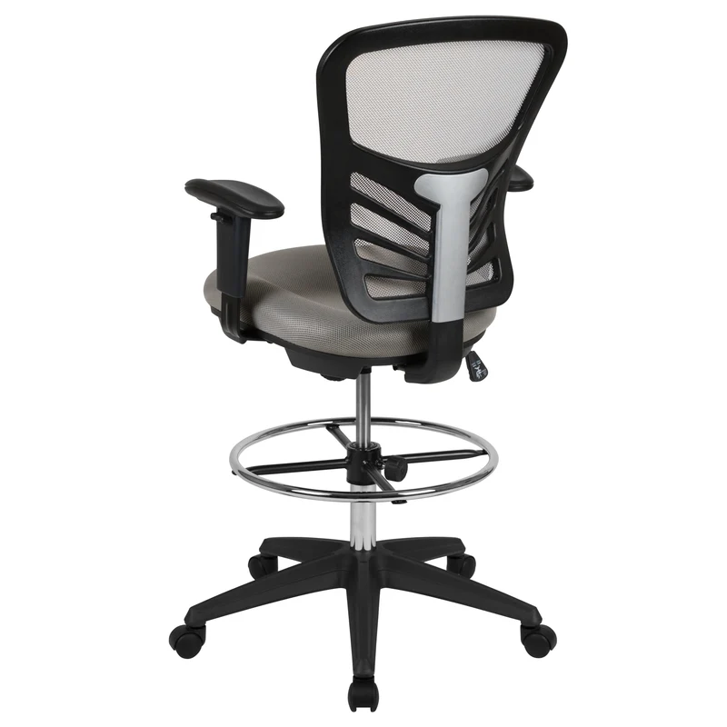 Mid-Back Mesh Adjustable Ergonomic Drafting Chair, Task Chair