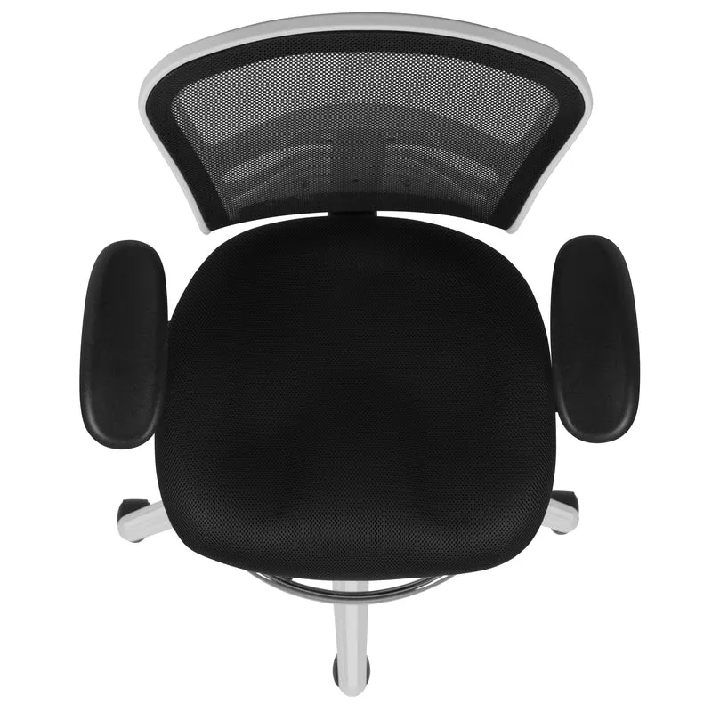 Mid-Back Mesh Adjustable Ergonomic Drafting Chair, Task Chair