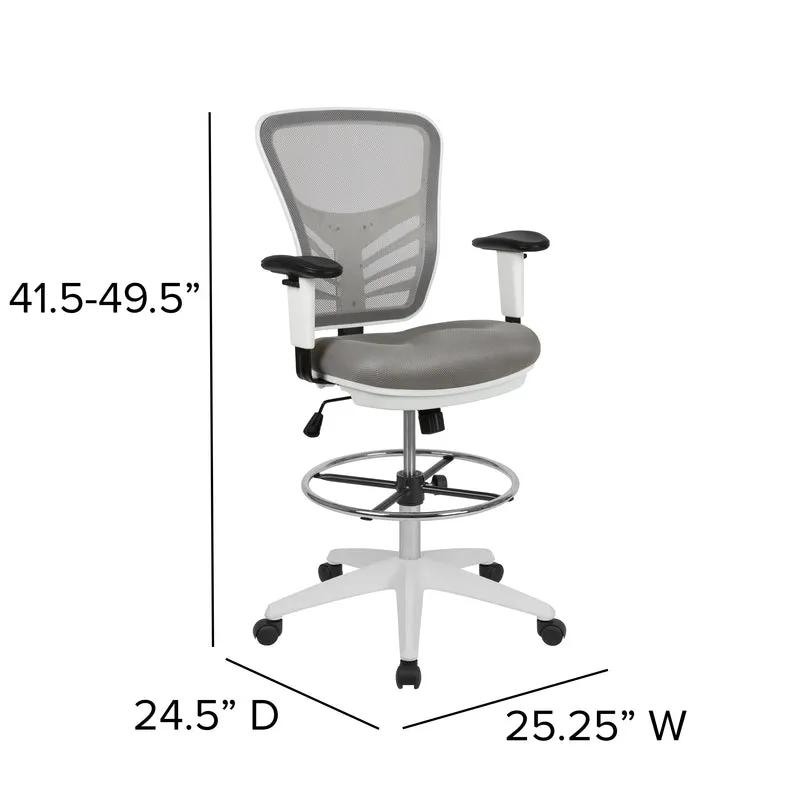 Mid-Back Mesh Adjustable Ergonomic Drafting Chair, Task Chair